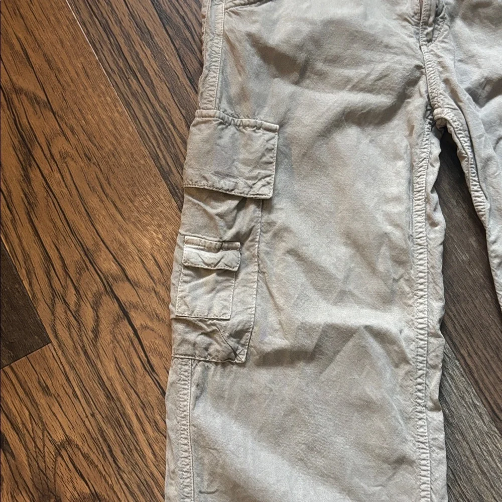 Zara Tan Cargo Pants Utility Pants Linen Lyocel Cotton Blend Women’s Size 0
